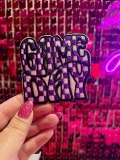Checkered GameDay Iron On Patch - My Vinyl Craft