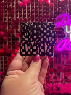 Checkered GameDay Iron On Patch - My Vinyl Craft