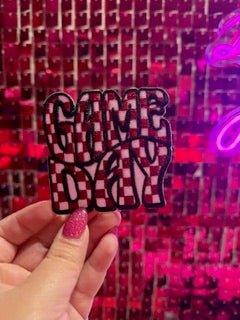 Checkered GameDay Iron On Patch - My Vinyl Craft