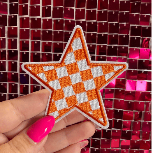 Checkered Stars Iron on Patch - My Vinyl Craft