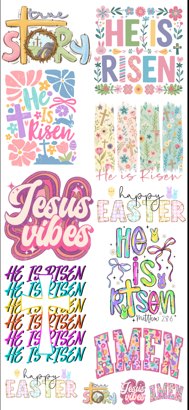Colorful Faith Pre - Made Gangsheet - My Vinyl Craft