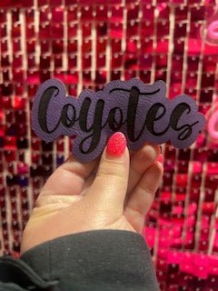Coyotes Leather Iron On Patch - My Vinyl Craft