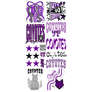 Coyotes Purple Spiritwear Pre - Made Gangsheet - My Vinyl Craft