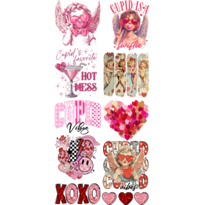 Cupid Valentines Pre - Made Gangsheet DTF Transfer - My Vinyl Craft