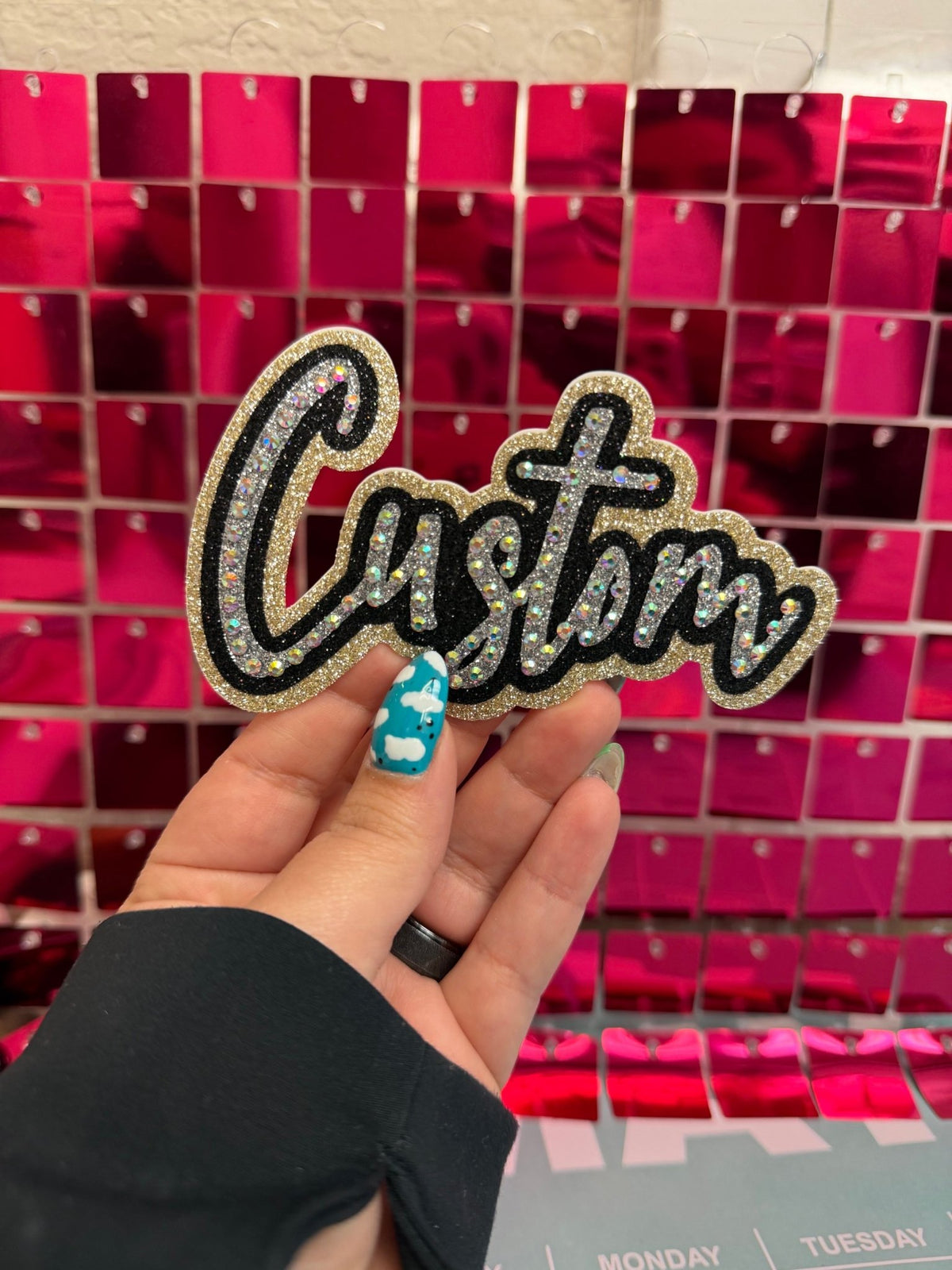 Pogi Script Patch Custom Script Rhinestone Patch – My Vinyl Craft