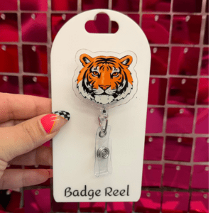 Cute Tiger Mascot Badge Reel - My Vinyl Craft