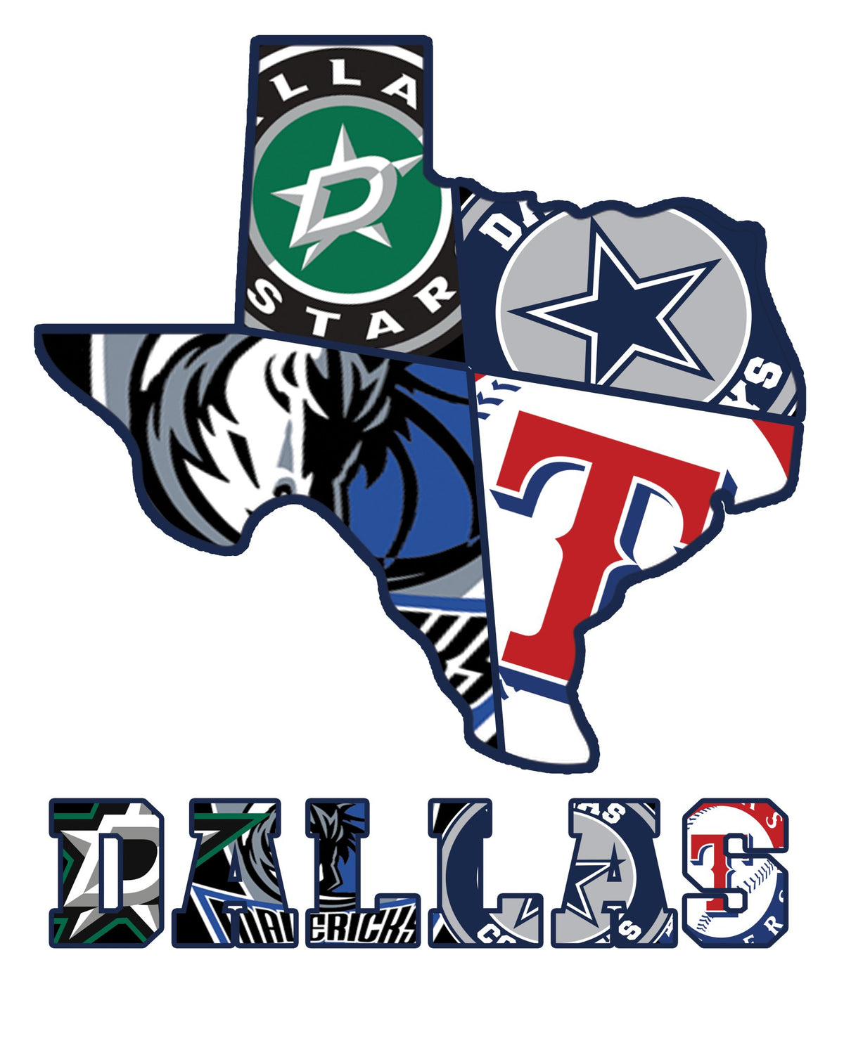 Dallas Teams DTF Transfer DAL2 My Vinyl Craft