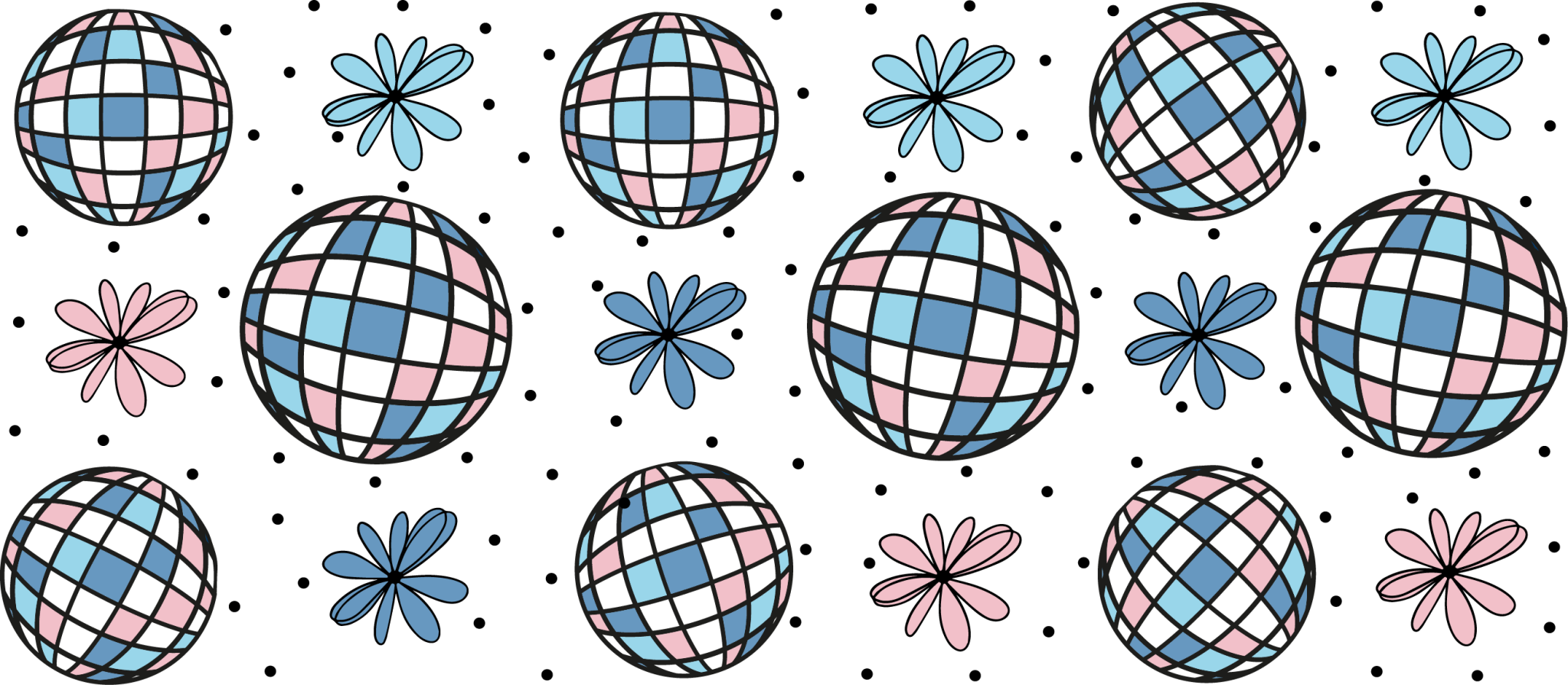 Disco Blue UV DTF Cup Wrap - My Vinyl Craft
