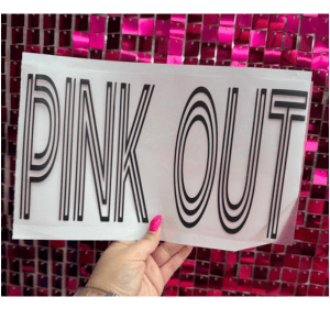 Double Layer Pink Out Glitter Puff Transfer **PRE-ORDER** - My Vinyl Craft