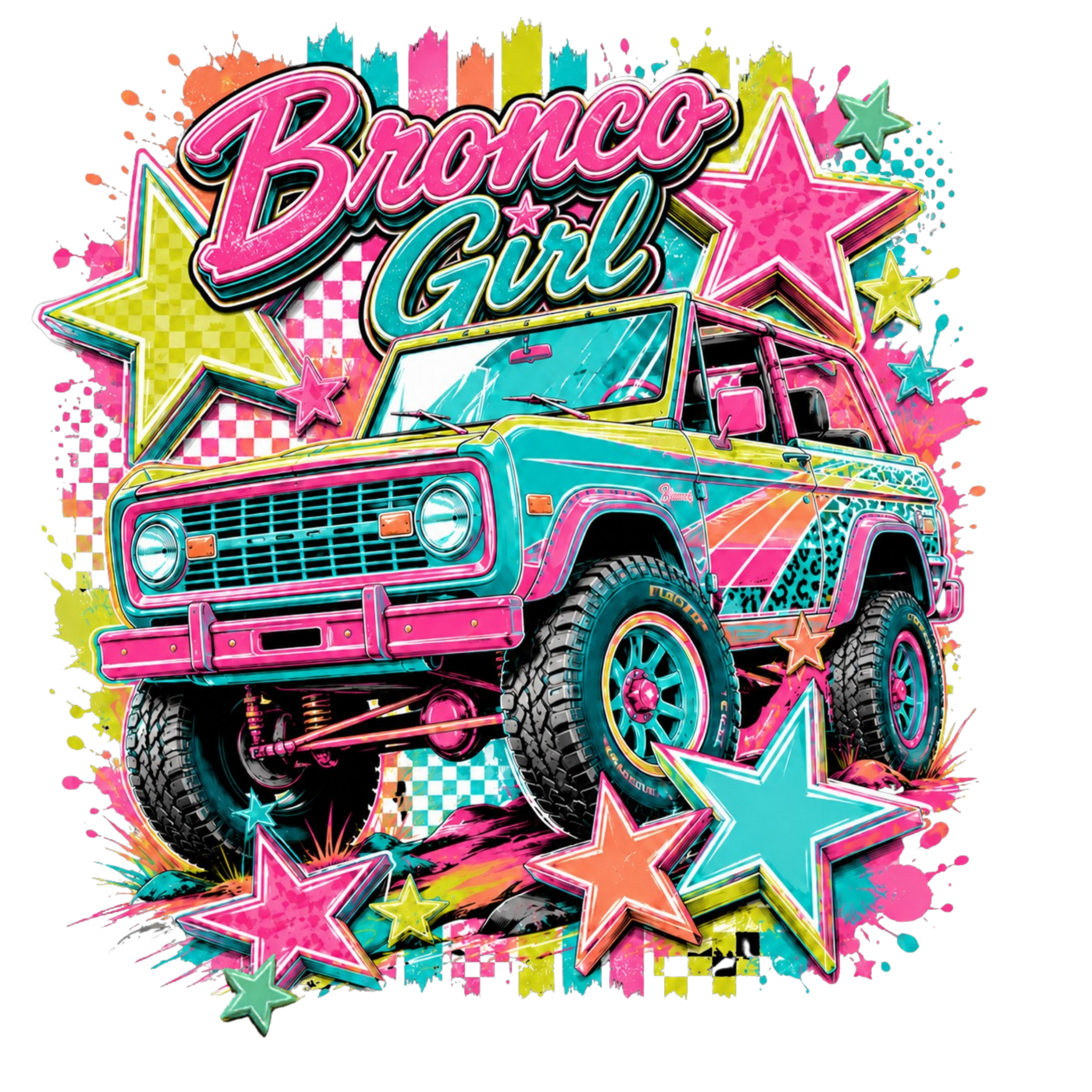 E18 - Bronco Girly DTF Transfer - My Vinyl Craft