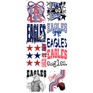 Eagles Red/Blue Spiritwear Pre - Made Gangsheet - My Vinyl Craft