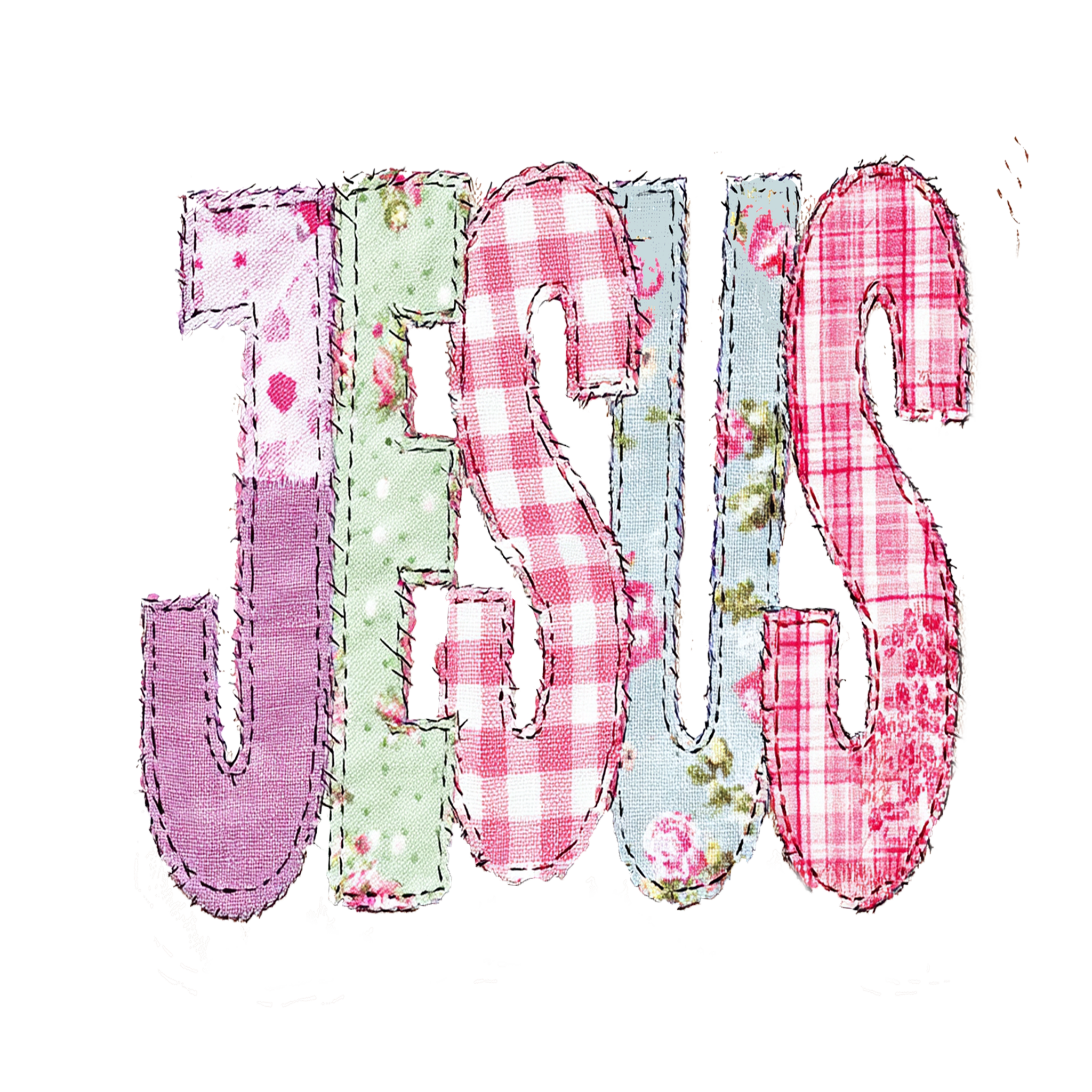 ET14 - Jesus Patchwork DTF Transfer - My Vinyl Craft