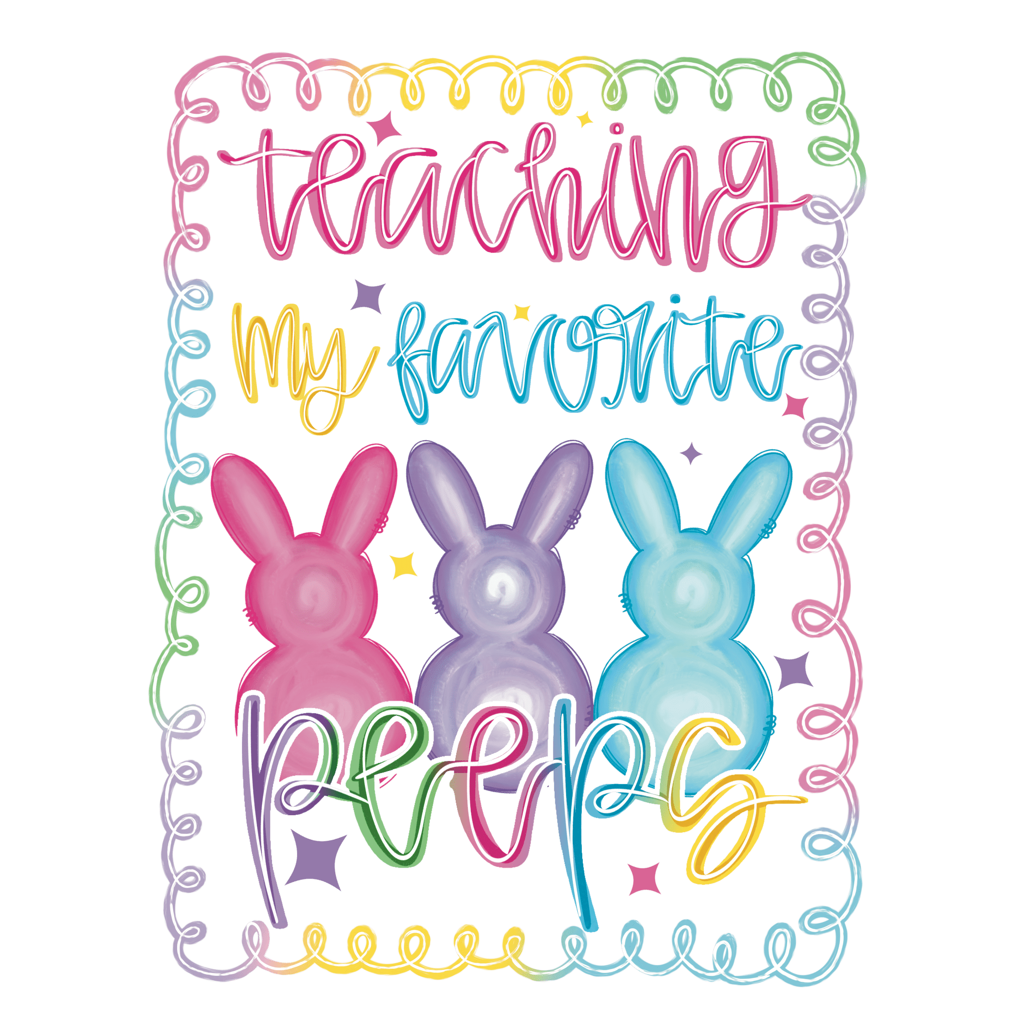 ET21 - Preppy Easter Teacher DTF Transfer - My Vinyl Craft