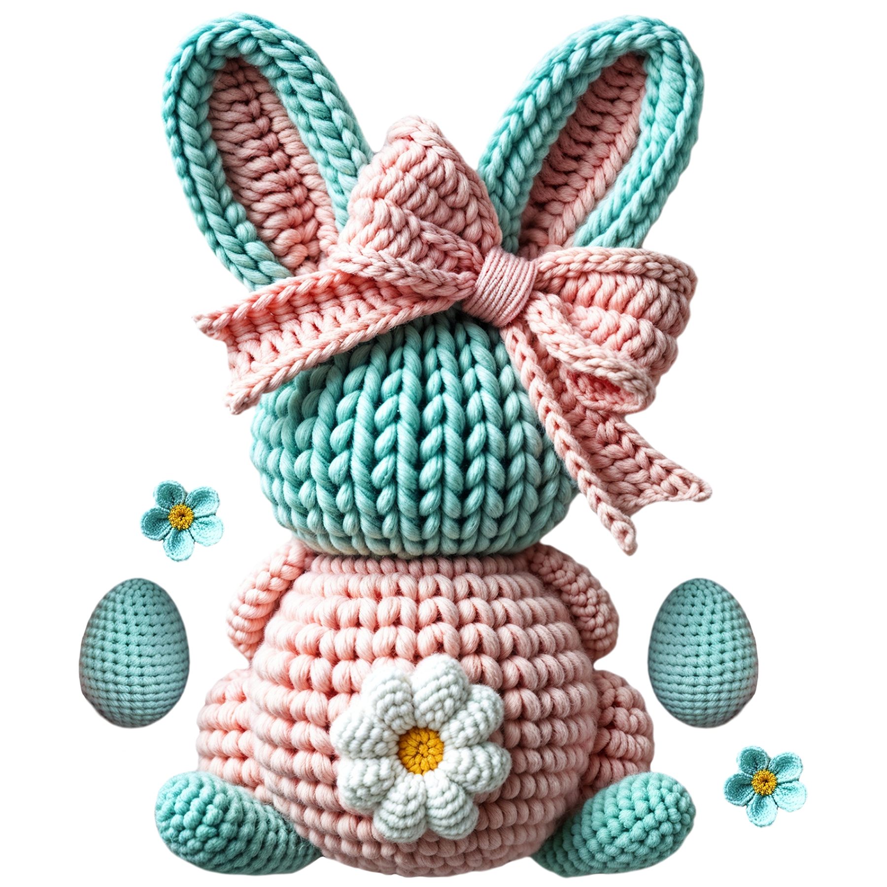 ET23 - Faux Yarn Bunny DTF Transfer - My Vinyl Craft