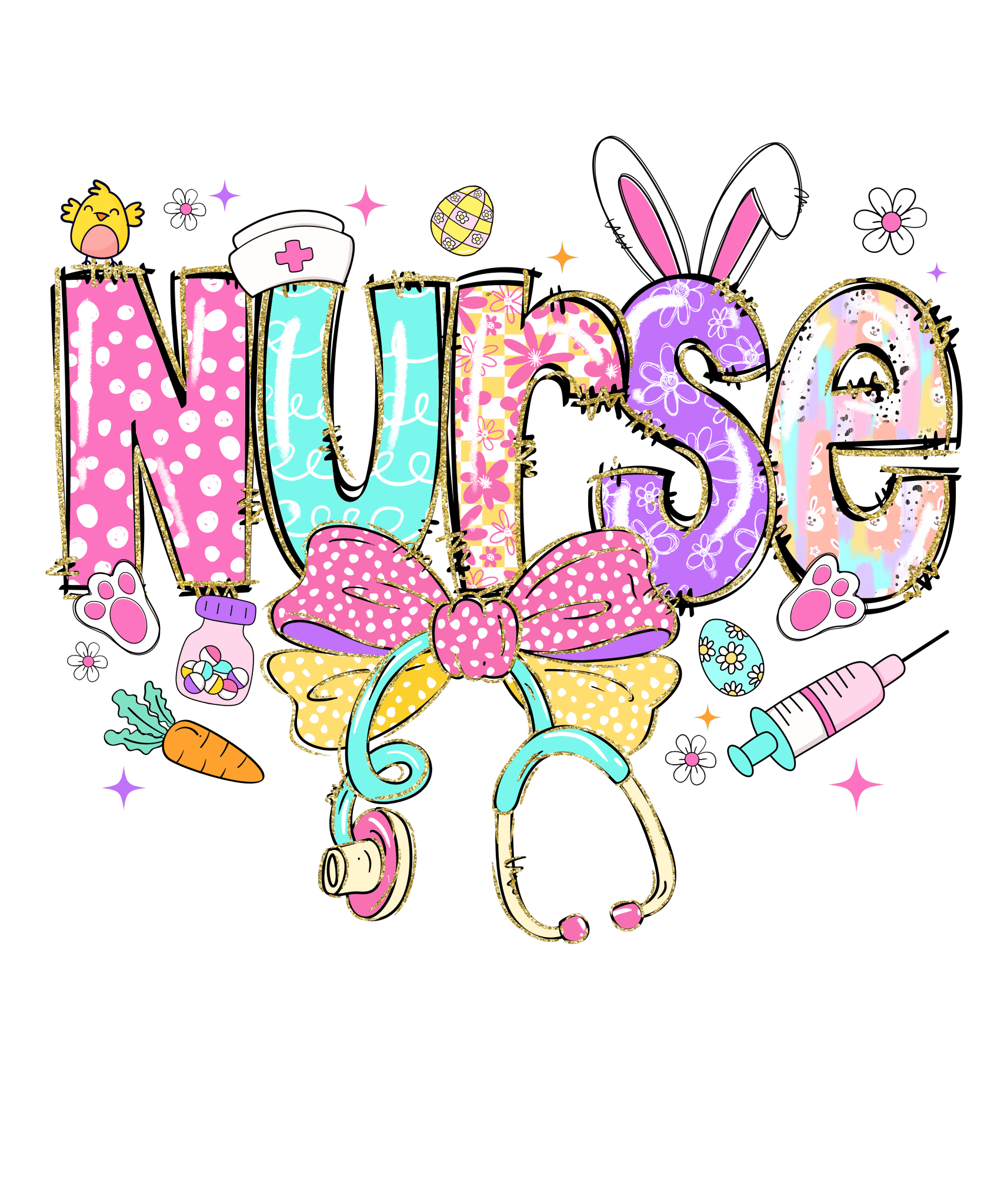 ET29 - Bunny Nurse DTF Transfer - My Vinyl Craft