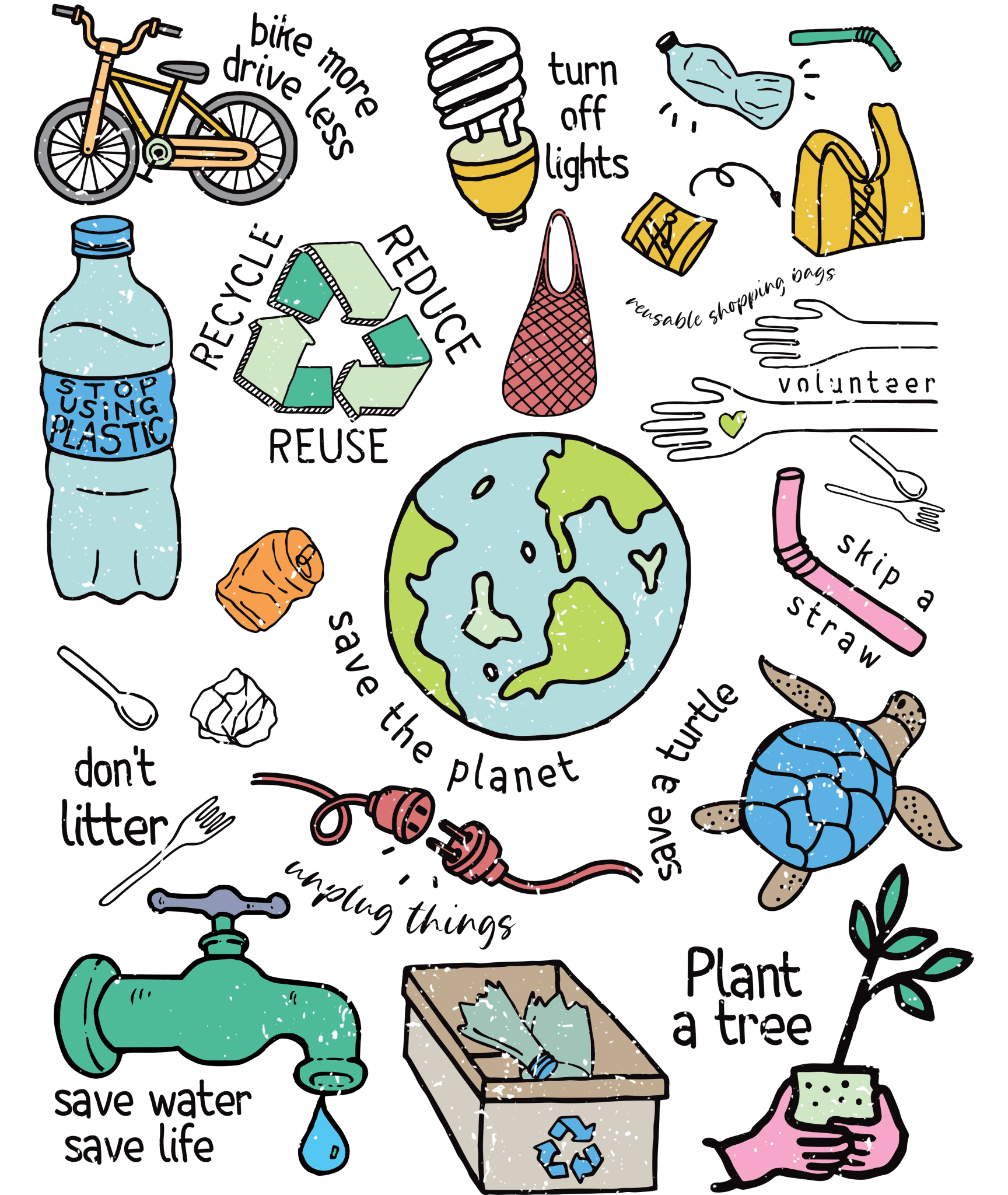 ETD4 - Earth Day Doodle DTF Transfer - My Vinyl Craft