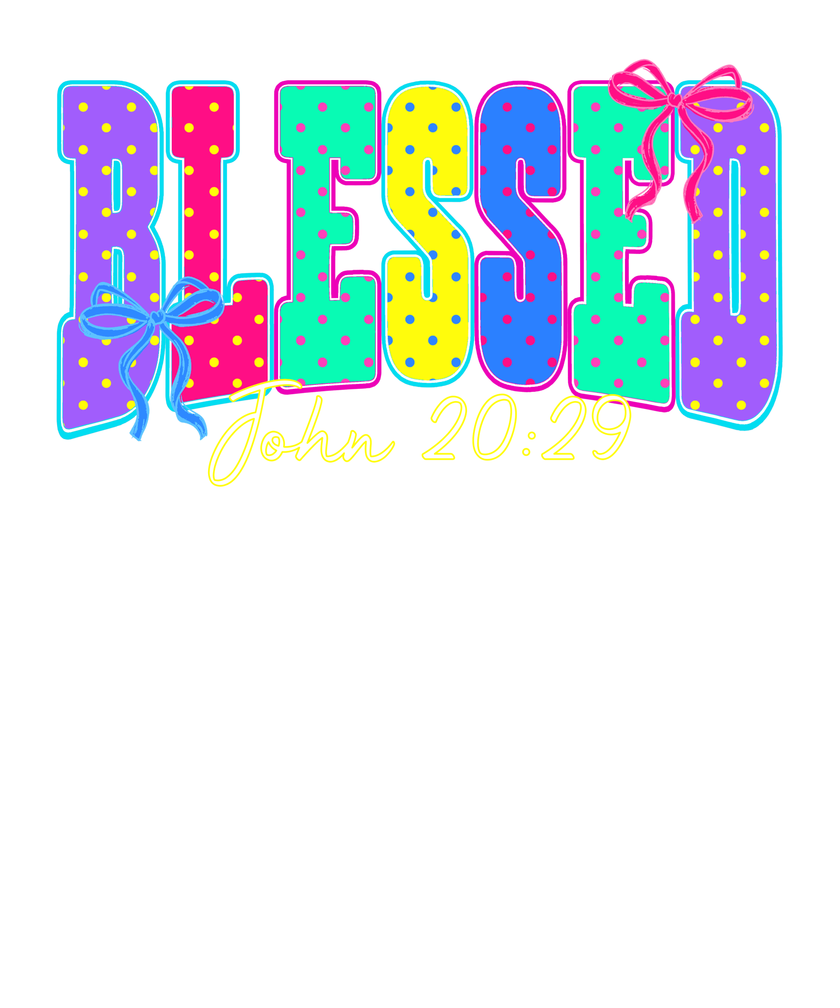 F7 - Neon Blessed DTF Transfer - My Vinyl Craft