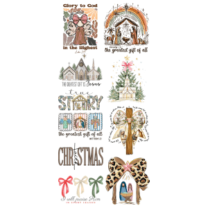 Faithful Christmas Pre - Made DTF Gangsheet - My Vinyl Craft