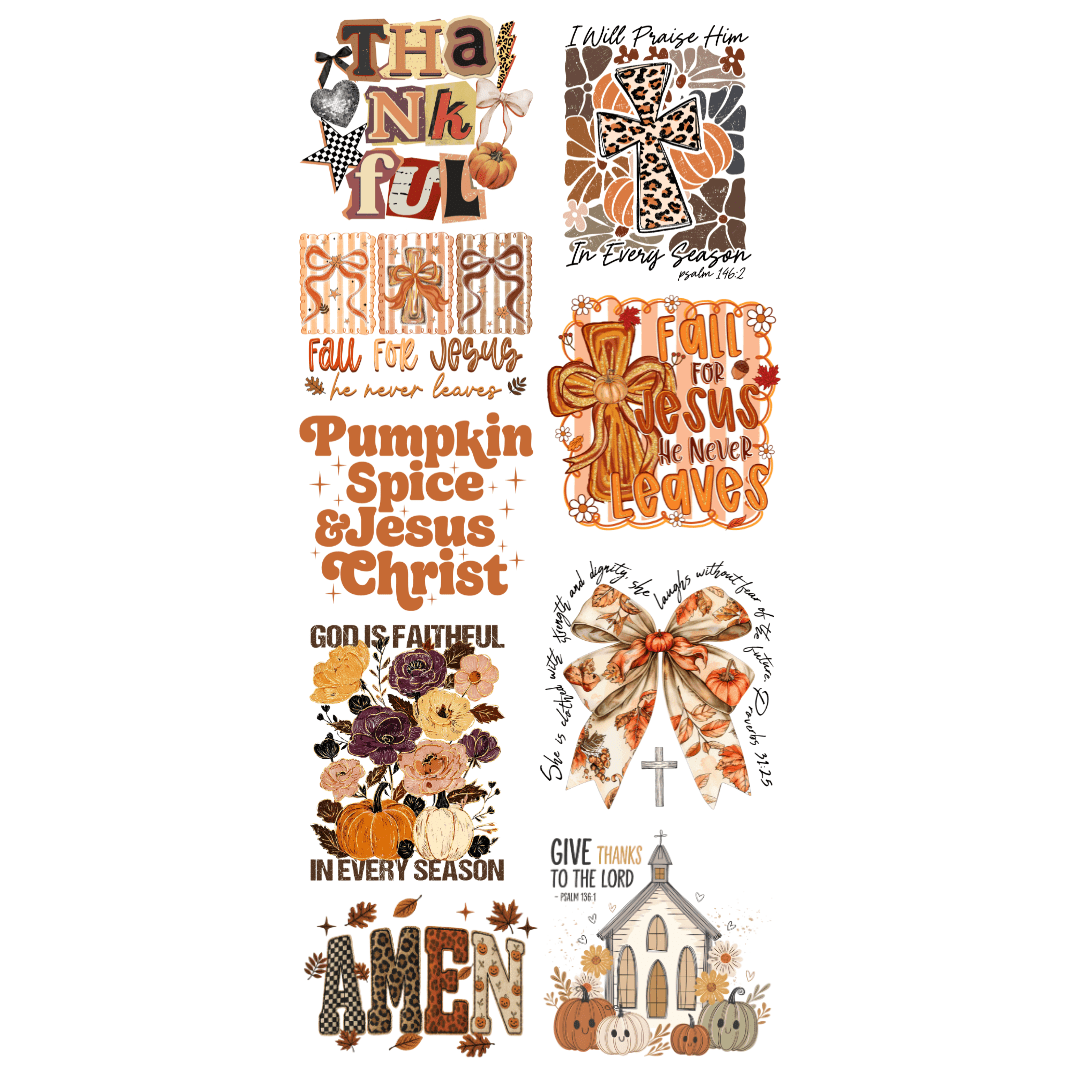 Faithful Fall Pre - Made DTF Gangsheet - My Vinyl Craft