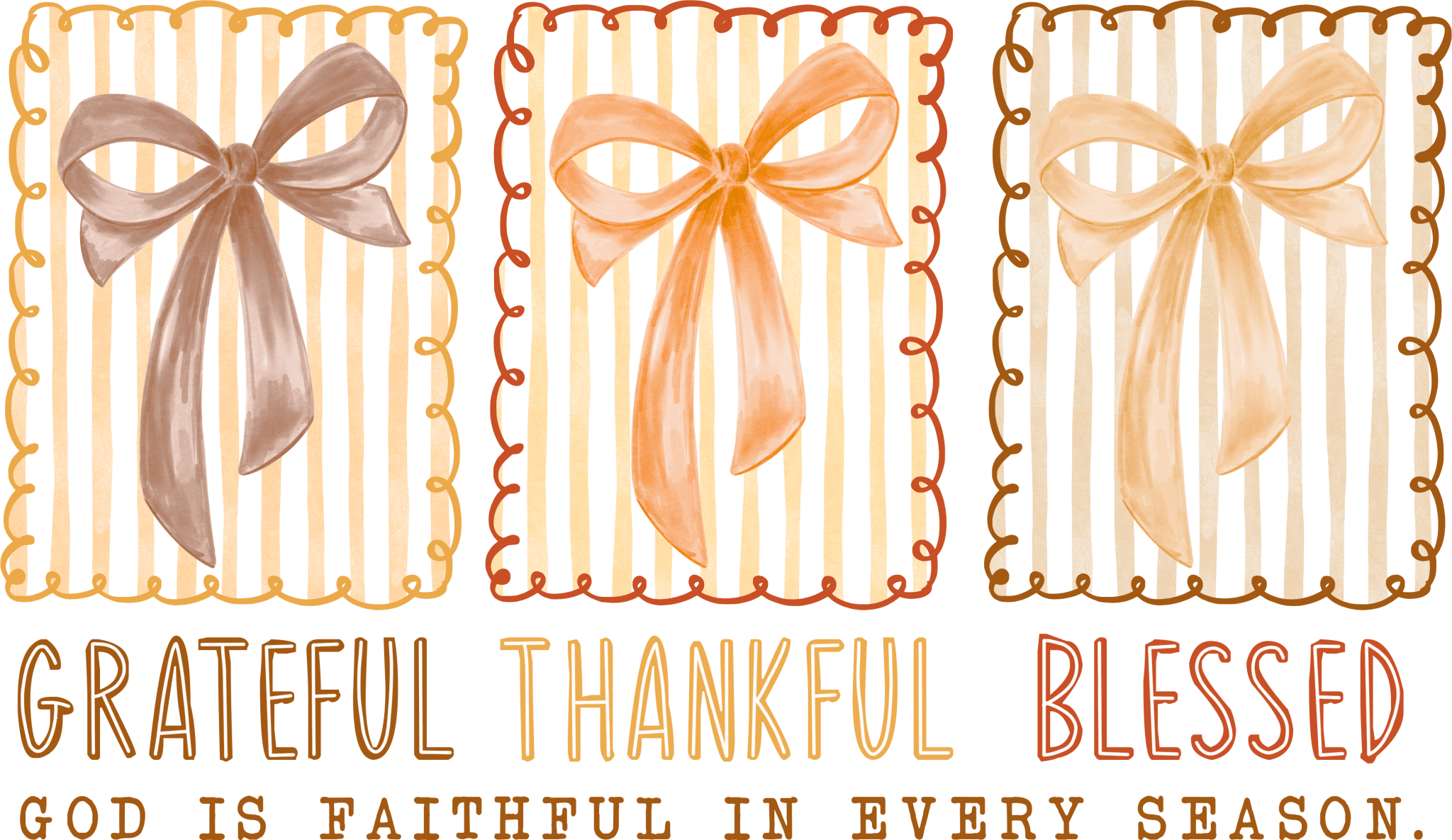 FL11 - Thankful Blessed Bow DTF Transfer - My Vinyl Craft