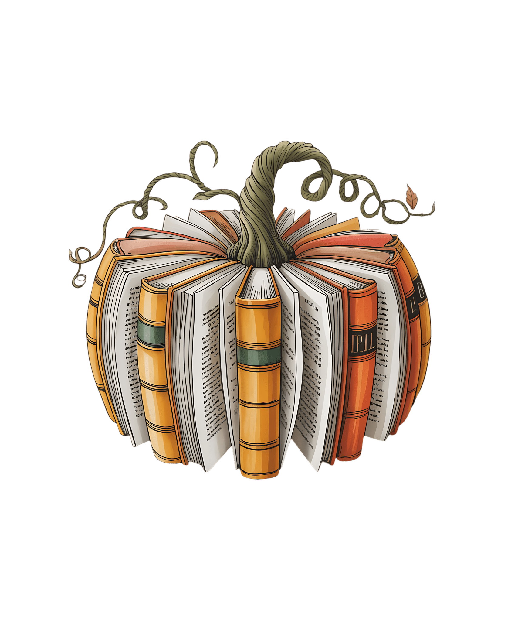 FL16 - Fall Reading Pumpkin DTF Transfer - My Vinyl Craft