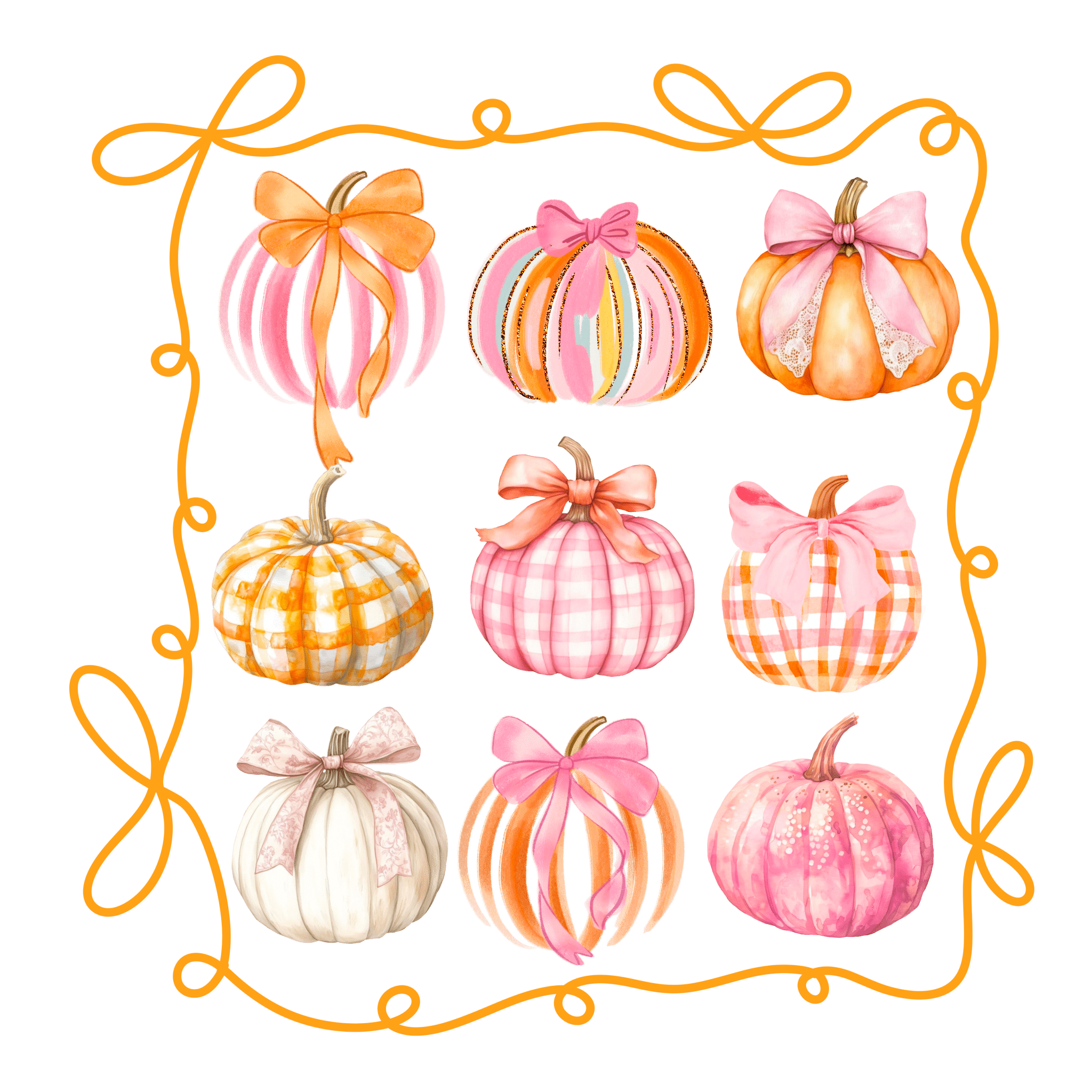 FL18 - Preppy Pumpkin DTF Transfer - My Vinyl Craft