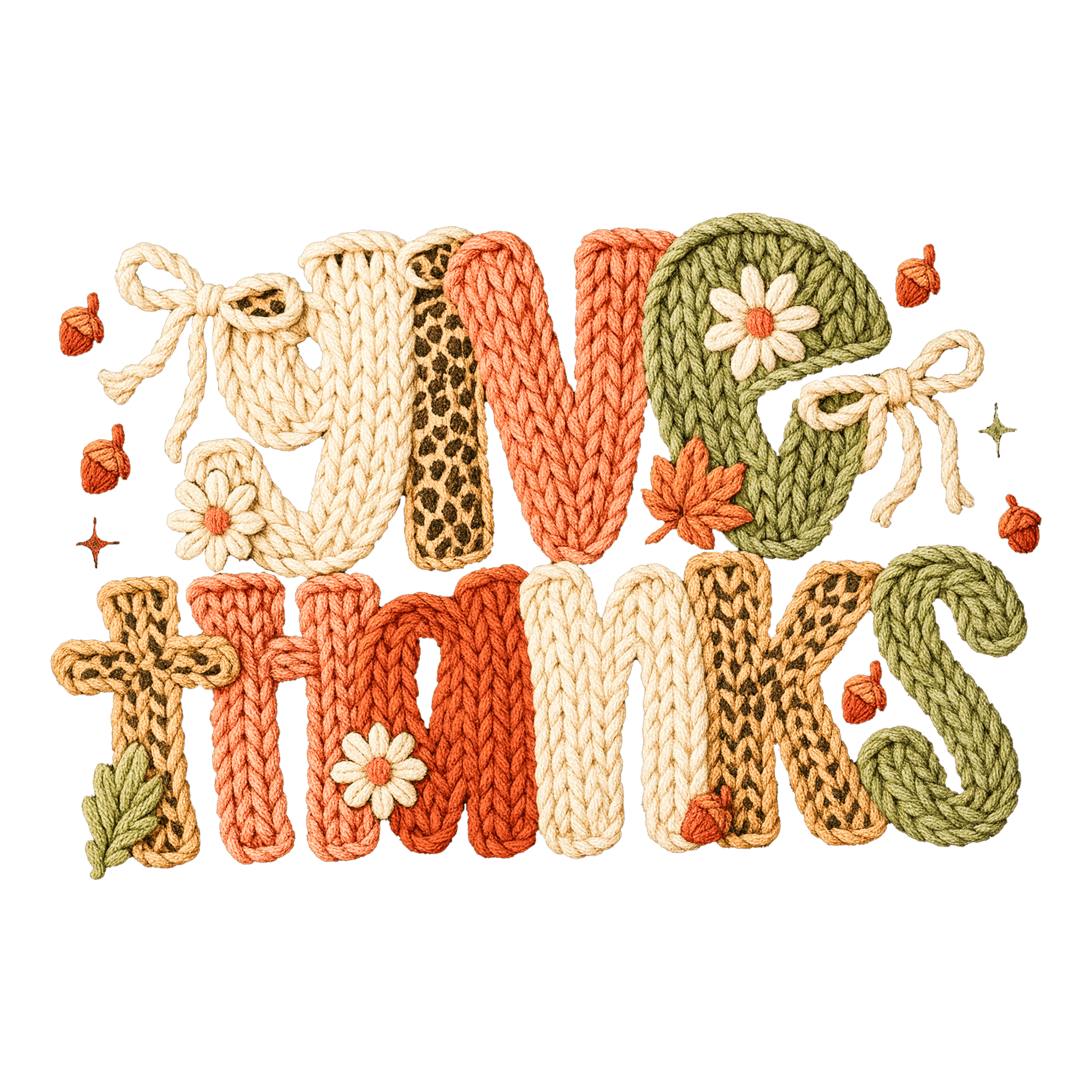 FL30 - Give Thanks Faux DTF Transfer - My Vinyl Craft