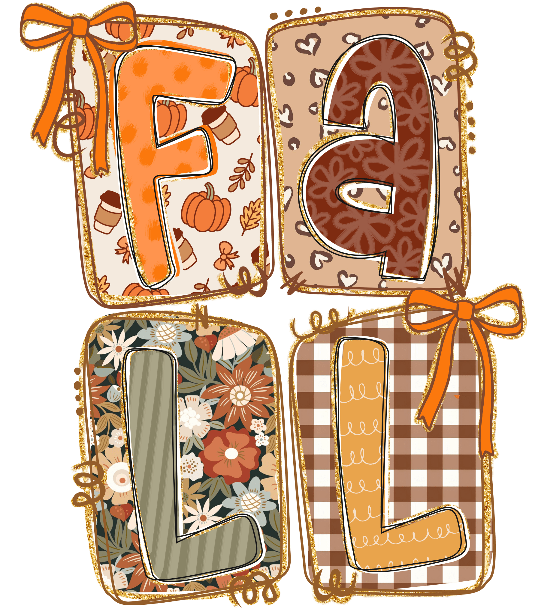 FL5 - Fall Block DTF Transfer - My Vinyl Craft