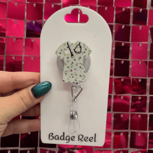 Floral Scrub Badge Reel - My Vinyl Craft