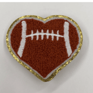 Football Hearts Iron On Patch - My Vinyl Craft