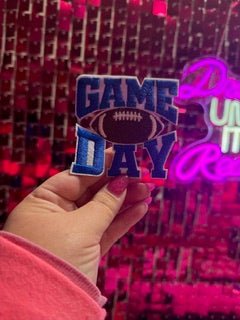 GameDay Block Football Iron On Patch - My Vinyl Craft