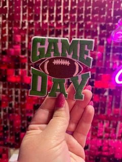 GameDay Block Football Iron On Patch - My Vinyl Craft