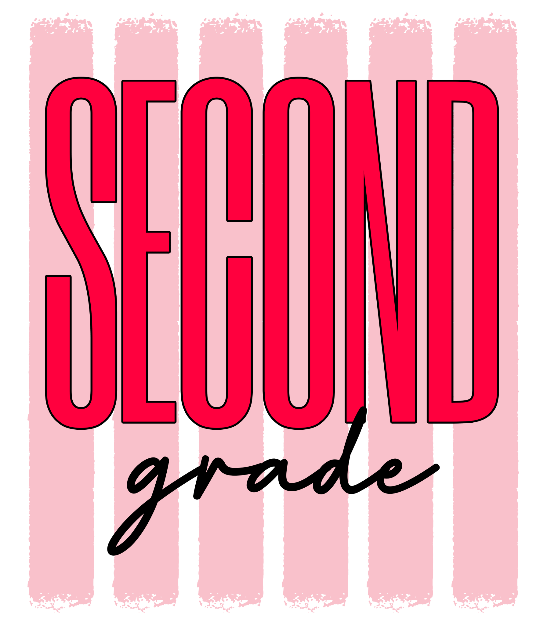 GL1 - Neon Stripe Block Grade PreK-4th Grade DTF Transfer - My Vinyl Craft