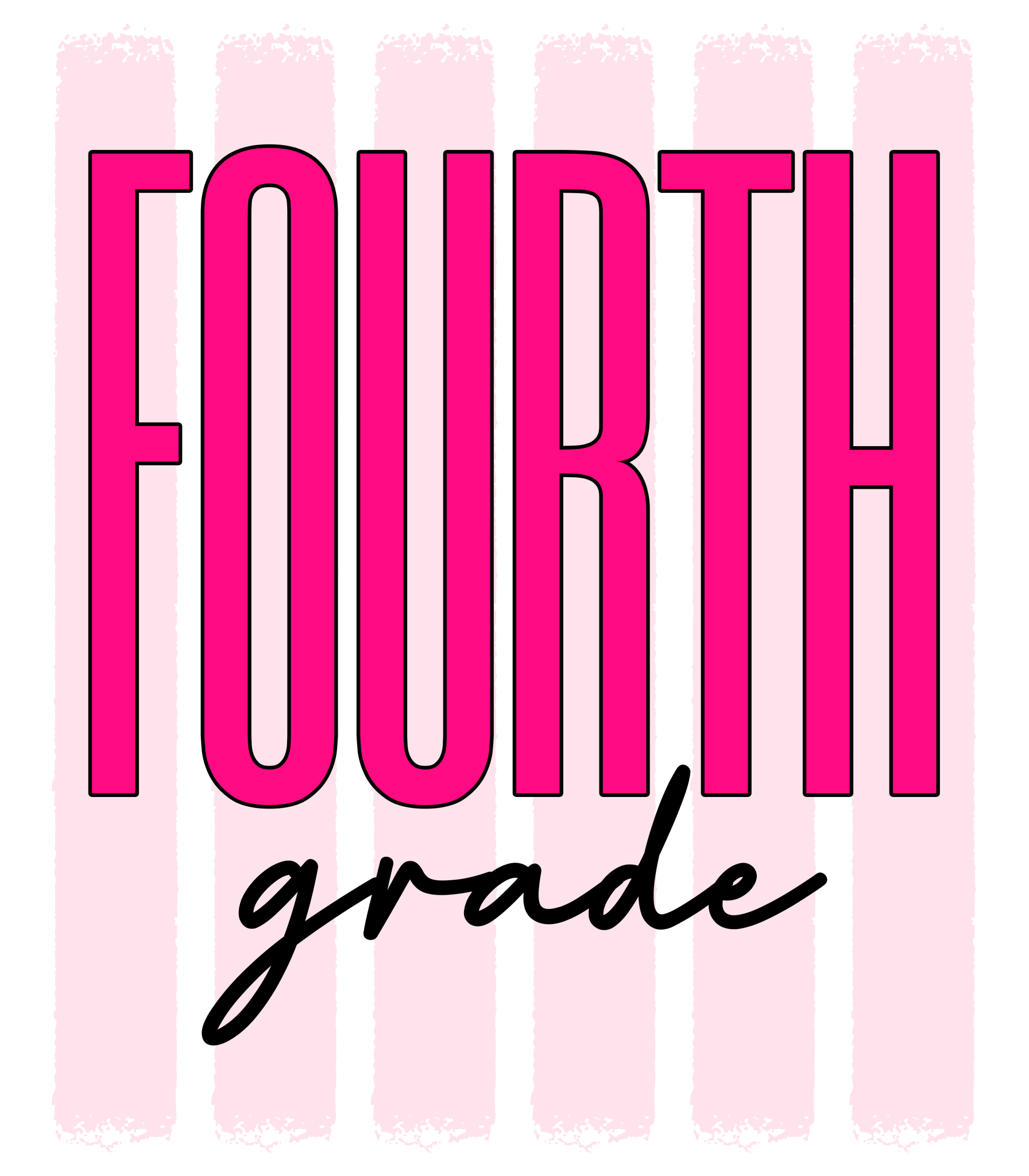 GL1 - Neon Stripe Block Grade PreK-4th Grade DTF Transfer - My Vinyl Craft