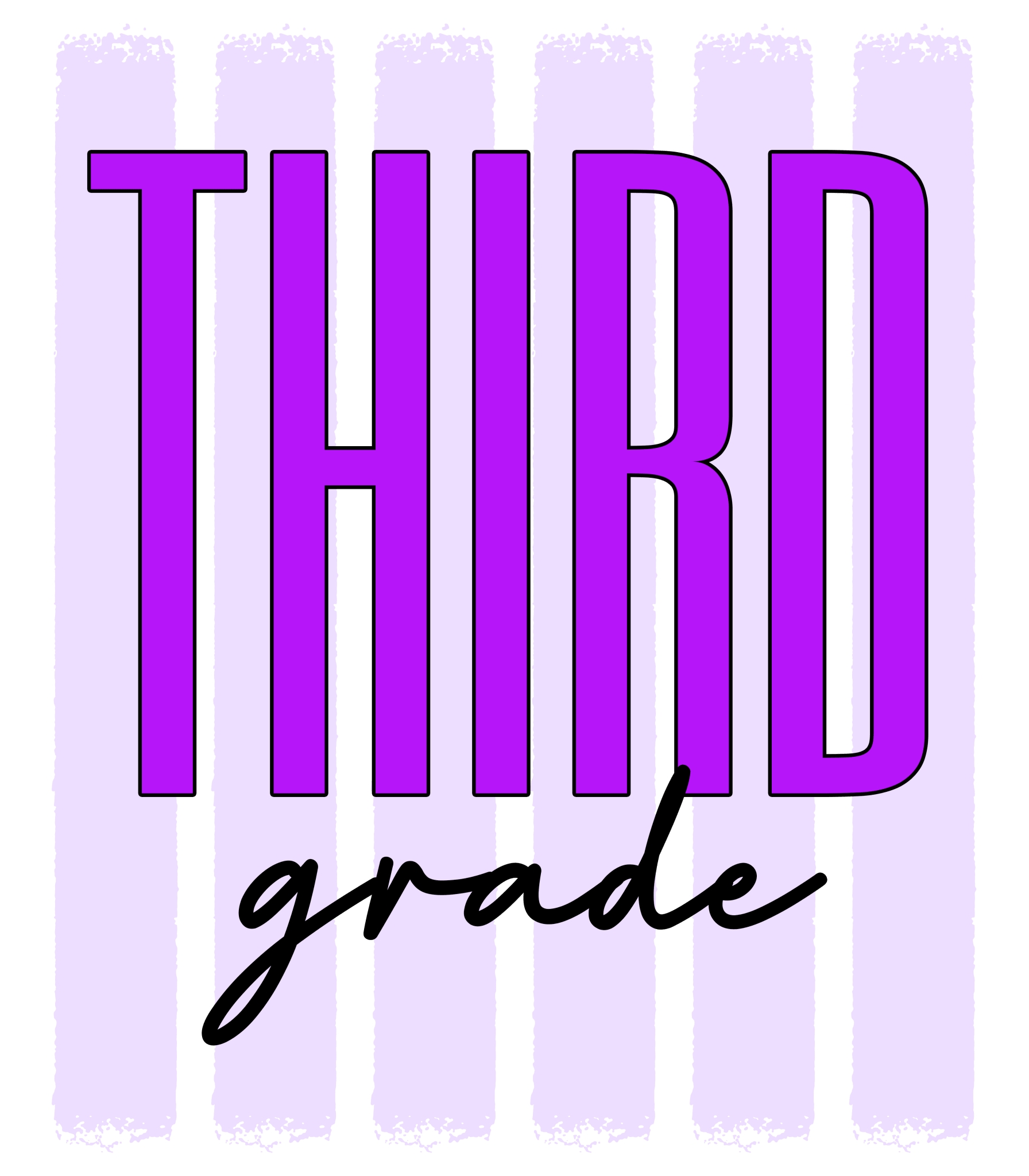 GL1 - Neon Stripe Block Grade PreK-4th Grade DTF Transfer - My Vinyl Craft