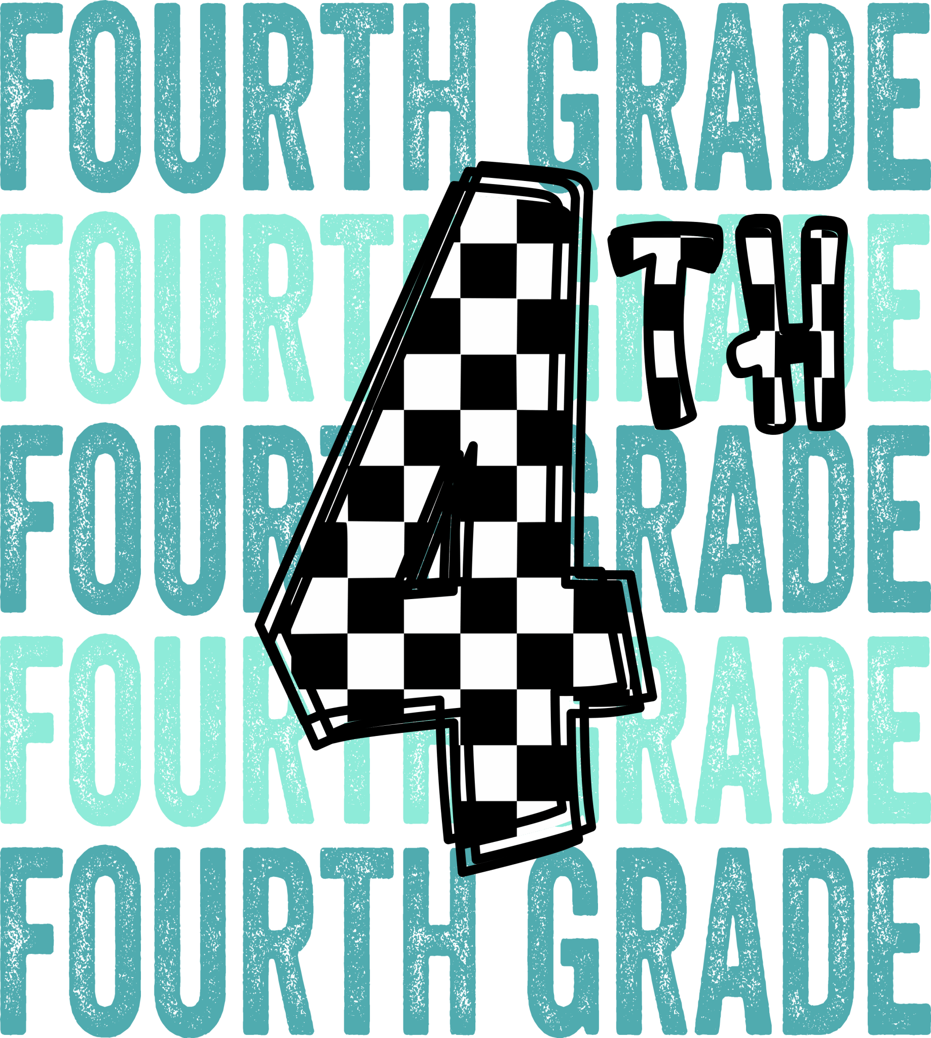 GL4 - Blue Checkered Pre - K - 5th Grade DTF Transfer - My Vinyl Craft