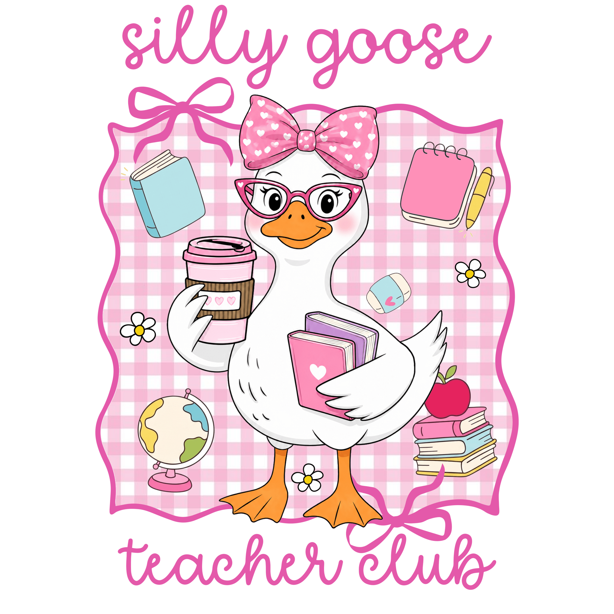 GL4 - Teacher Goose Pink DTF Transfer - My Vinyl Craft