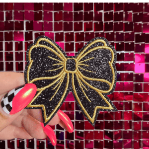 Glitter Girly Bow Iron on Patch Multicolor - My Vinyl Craft