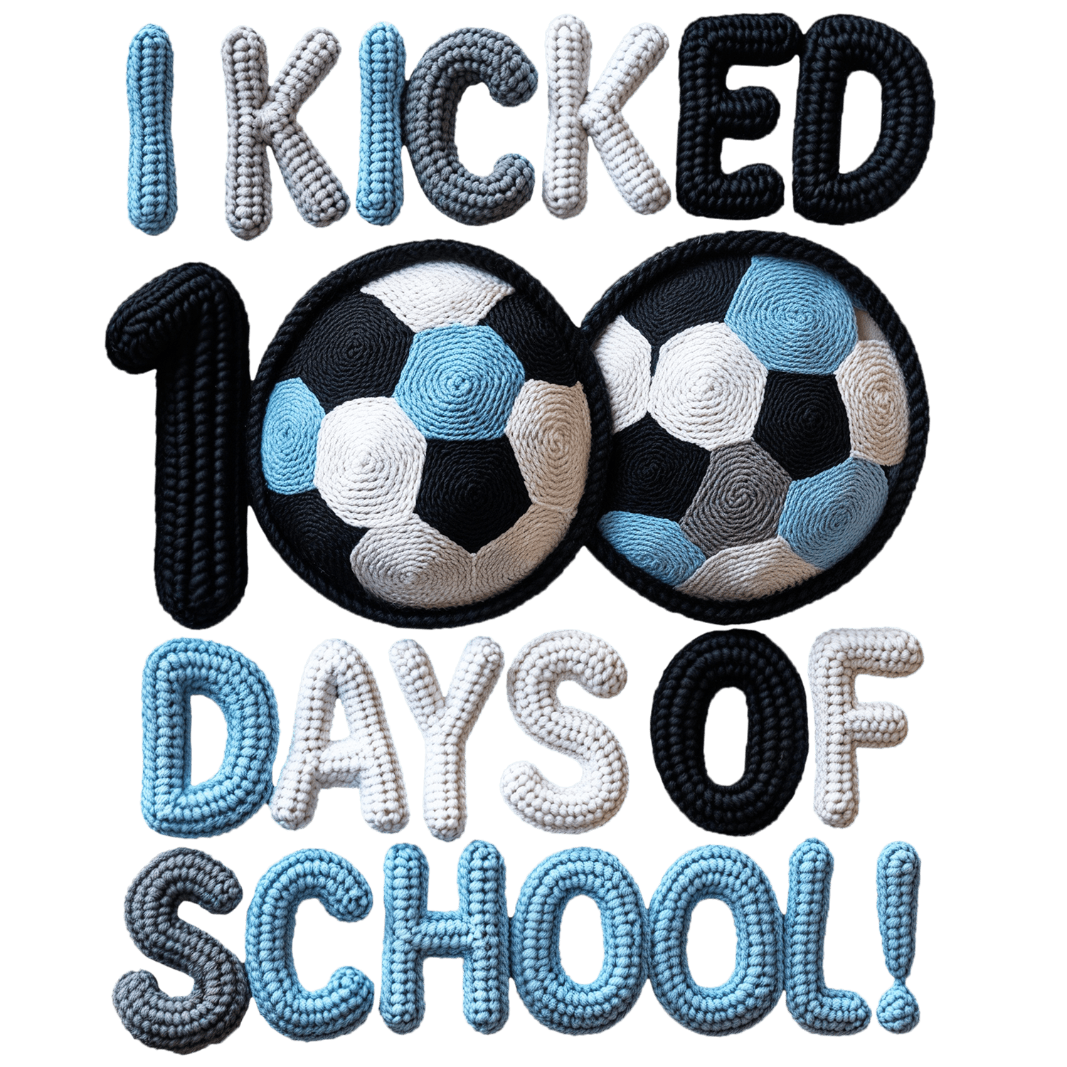 H14 - Kicked 100 Days Of School DTF Transfers - My Vinyl Craft