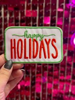 Happy Holidays Iron On Patch - My Vinyl Craft