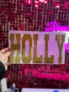 Holly University Glitter Puff HTV Transfer **PRE - ORDER** - My Vinyl Craft