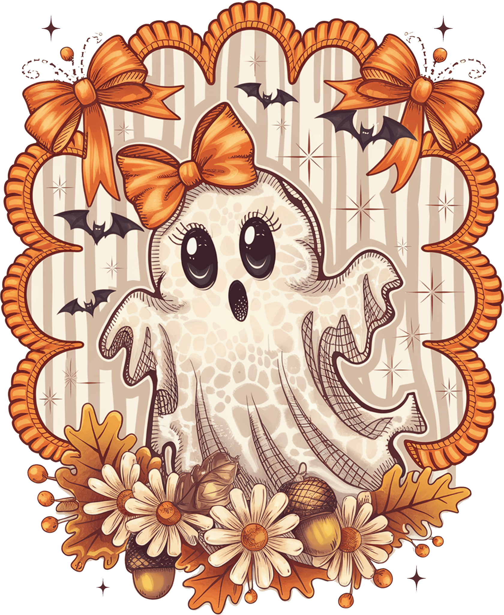 HW10 - Acorn Ghost DTF Transfer - My Vinyl Craft