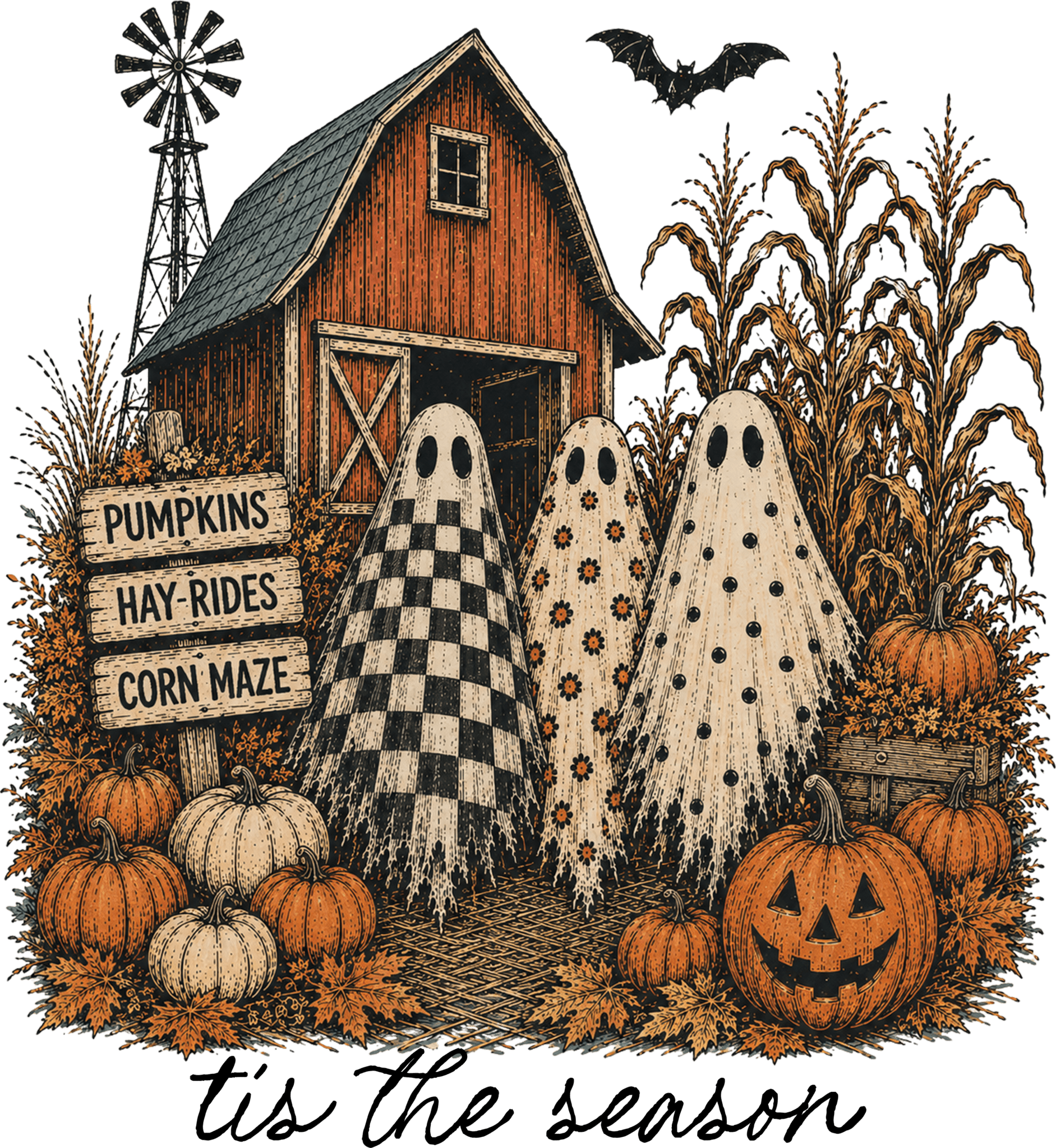 HW11 - Tis The Season Spooky DTF Transfer - My Vinyl Craft