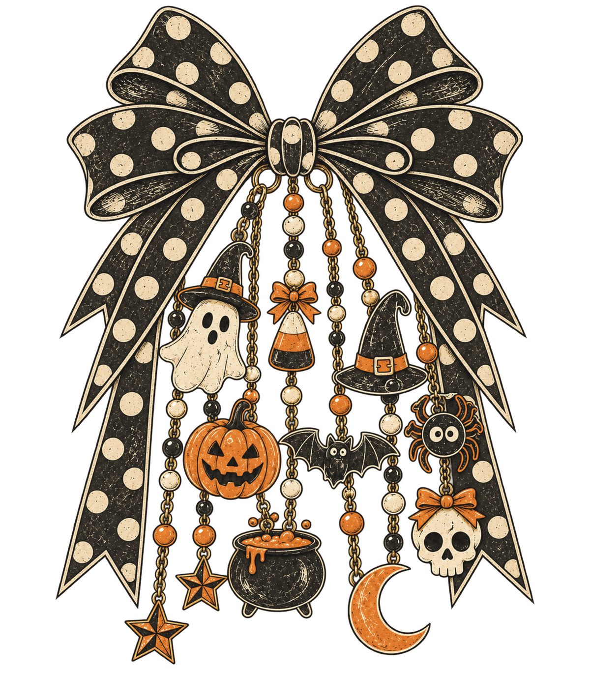 HW13 - Halloween Bow Charms DTF Transfer - My Vinyl Craft