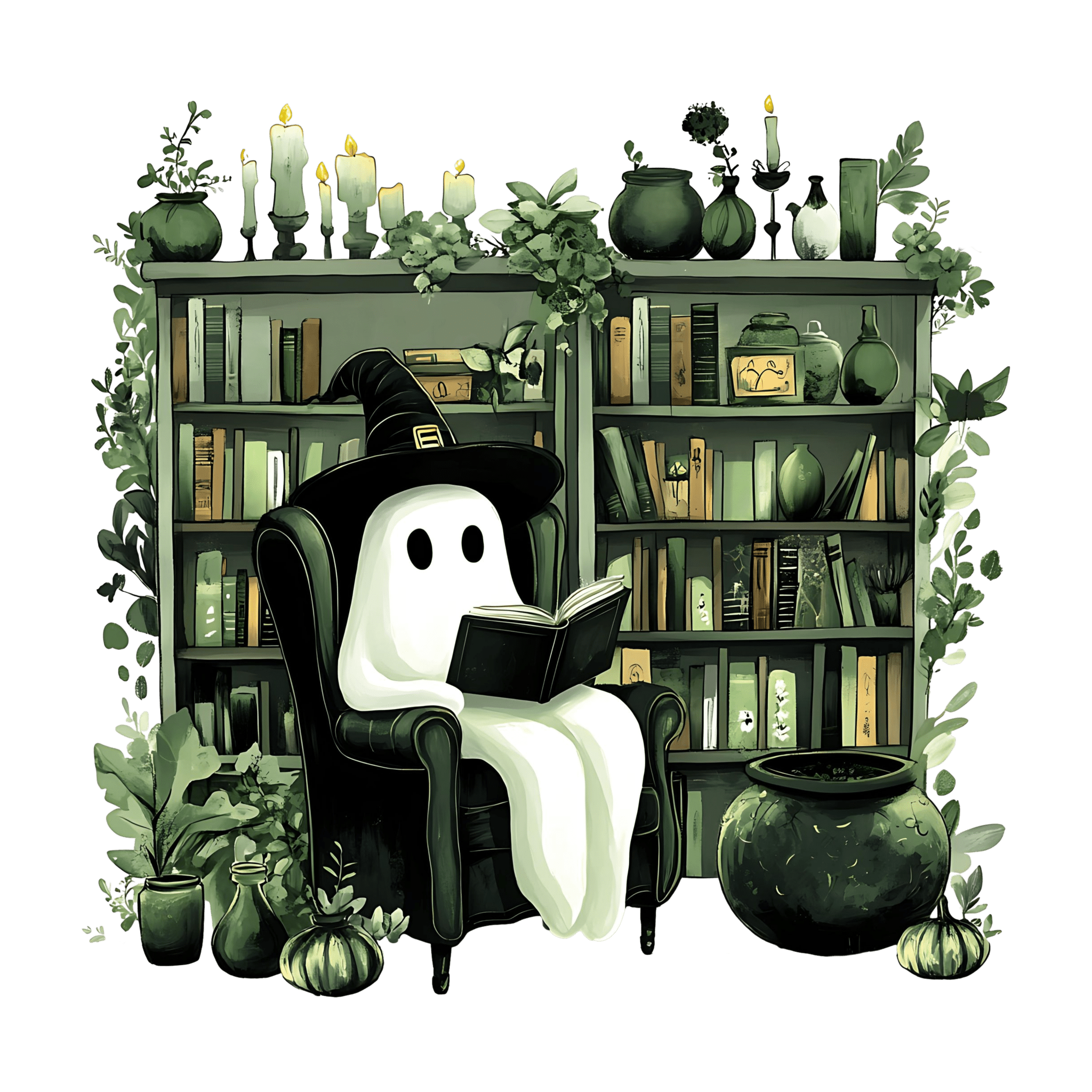 HW15 - Green Book Ghost DTF Transfer - My Vinyl Craft