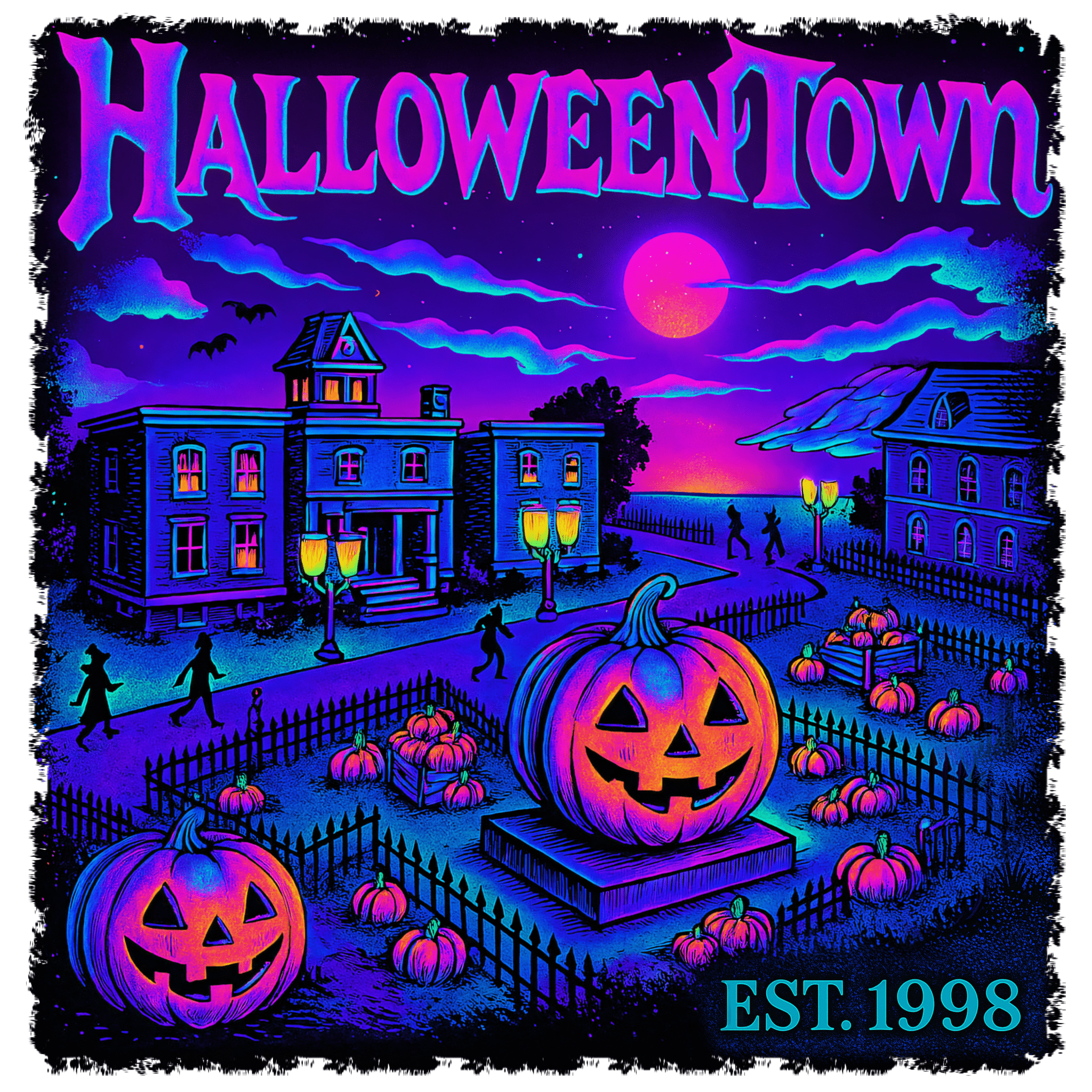 HW19 - Neon Town DTF Transfer - My Vinyl Craft