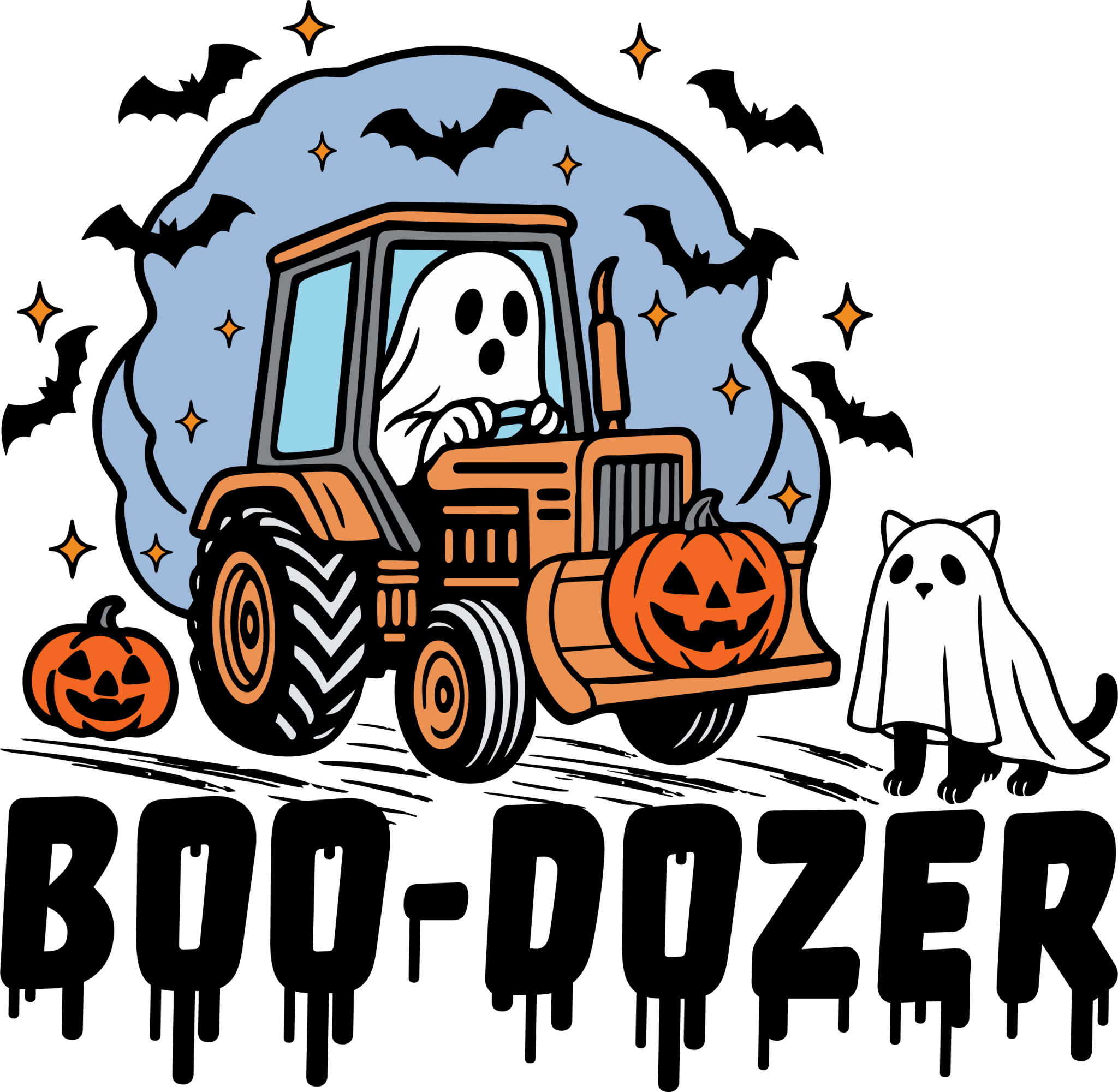 HW29 - Boo - Dozer DTF Transfer - My Vinyl Craft