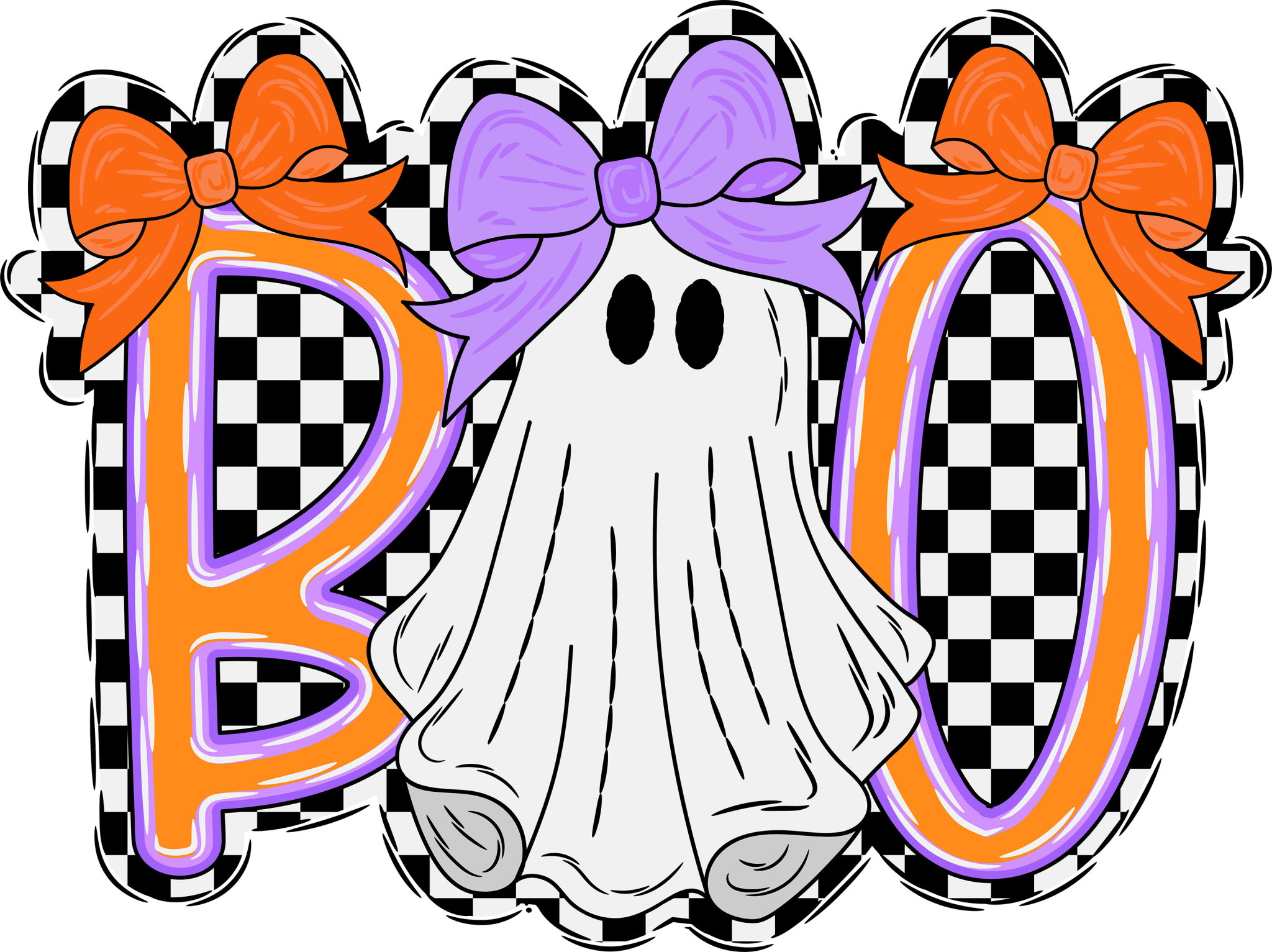 HW31 - Purple Girly Boo DTF Transfer - My Vinyl Craft