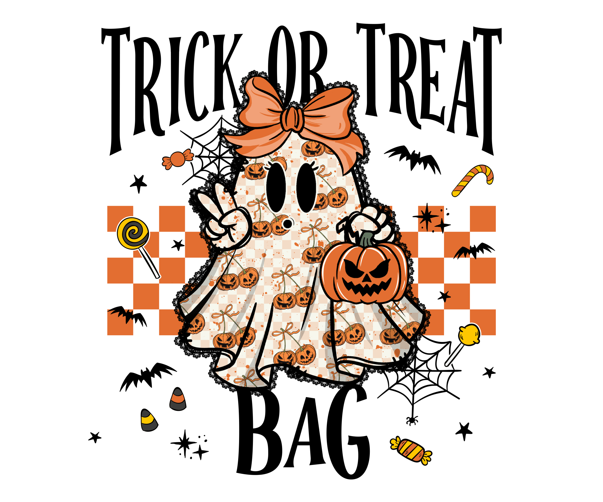 HW32 - Girly Ghost Bag DTF Transfer - My Vinyl Craft