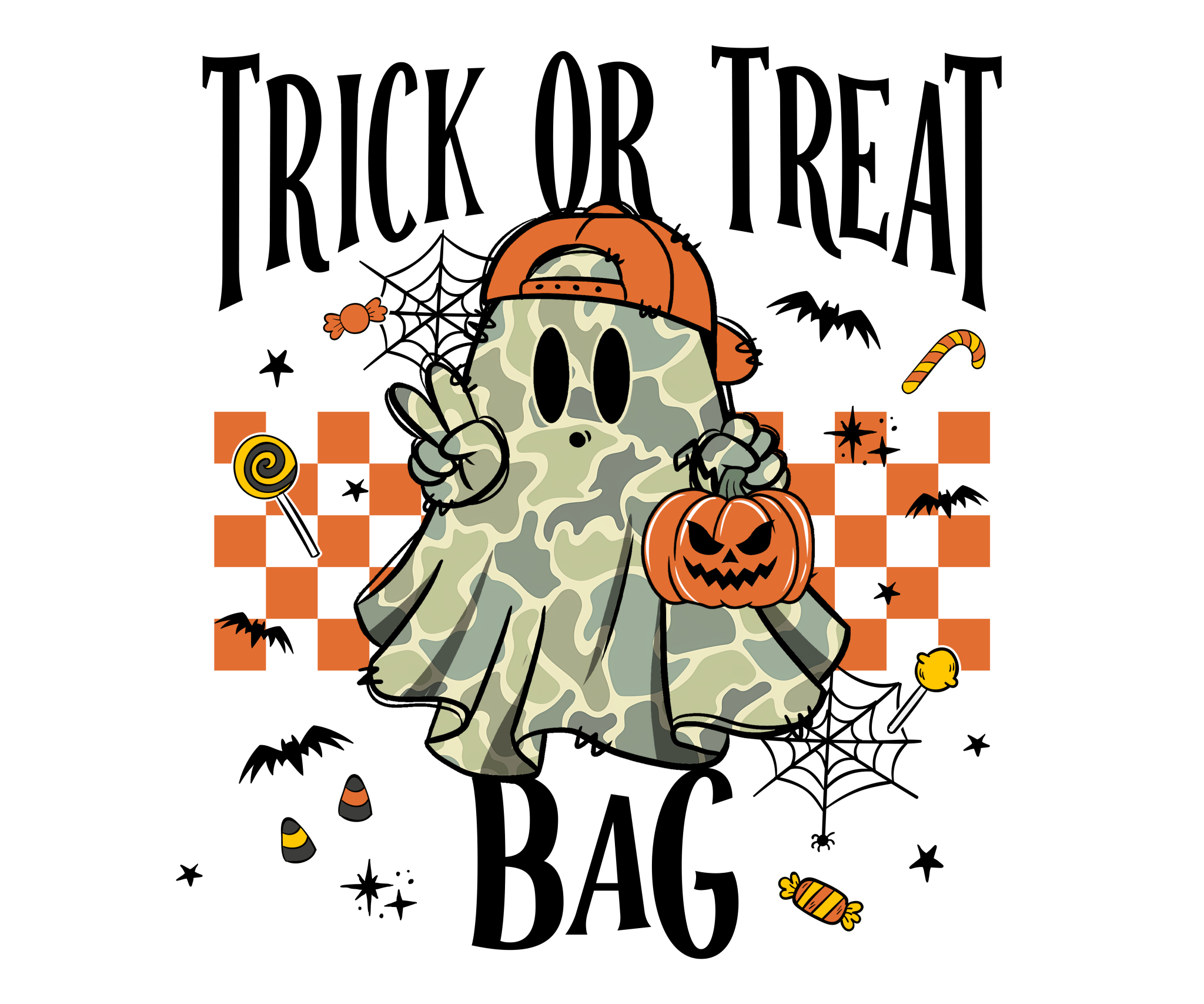 HW33 - Camo Halloween Bag DTF Transfer - My Vinyl Craft